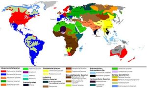 Sprachenkarte der Weltde (Sebastian Huber, CC BY-SA 3.0 , via Wikimedia Commons, https://commons.wikimedia.org/wiki/File:Sprachenkarte_der_Welt.jpg, https://upload.wikimedia.org/wikipedia/commons/0/07/Sprachenkarte_der_Welt_Version_2.jpg)